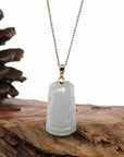 Baikalla Jewelry Jade Pendant Necklace Genuine Light Lavender Jadeite Jade Good Luck Bamboo ( Jie Jie Gao Sheng ) Pendant Necklace With 14k Yellow Gold Bail