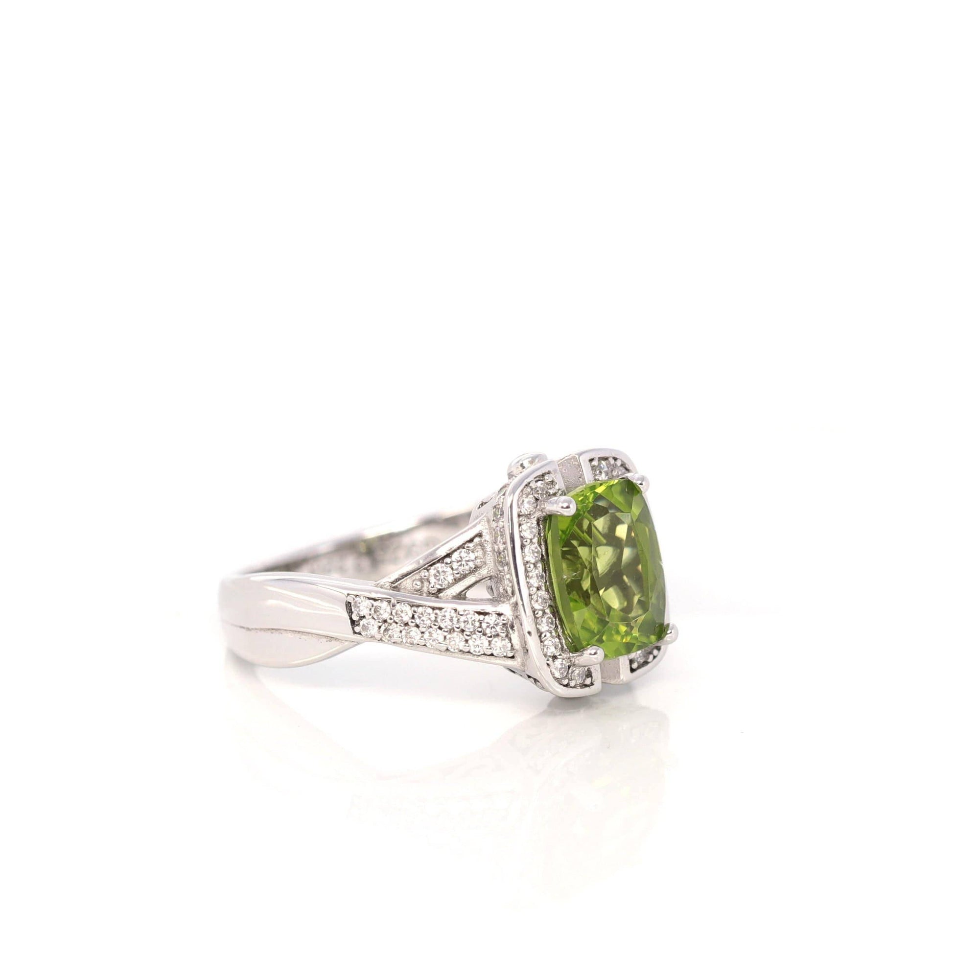 Baikalla Jewelry Gemstone Ring Baikalla™ Sterling Silver Light Green Peridot Ring