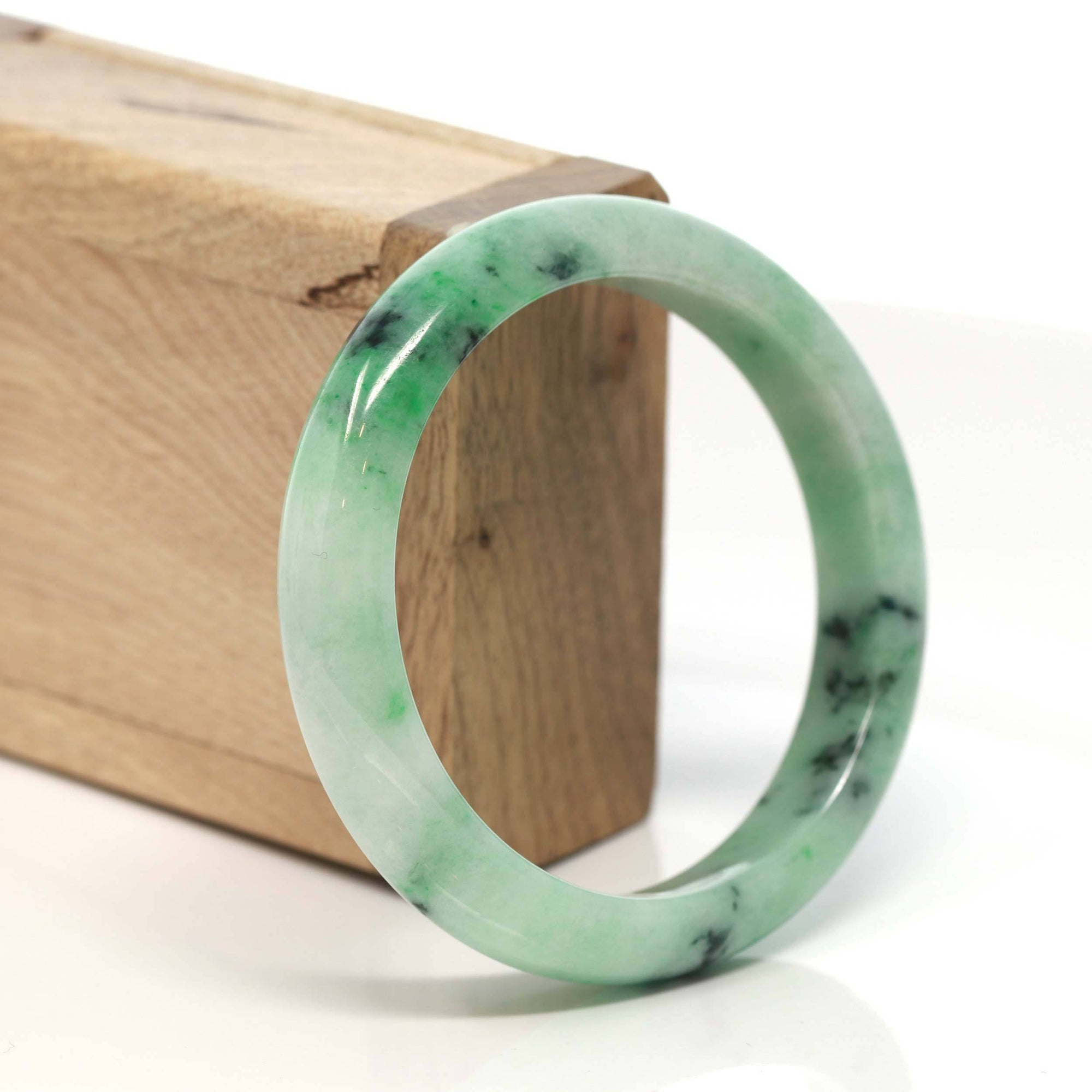 Baikalla Jewelry Jadeite Jade Bangle Bracelet Baikalla™ &quot;Classic Bangle&quot; Genuine Burmese Green Jadeite Jade Bangle Bracelet (58.4 mm) 