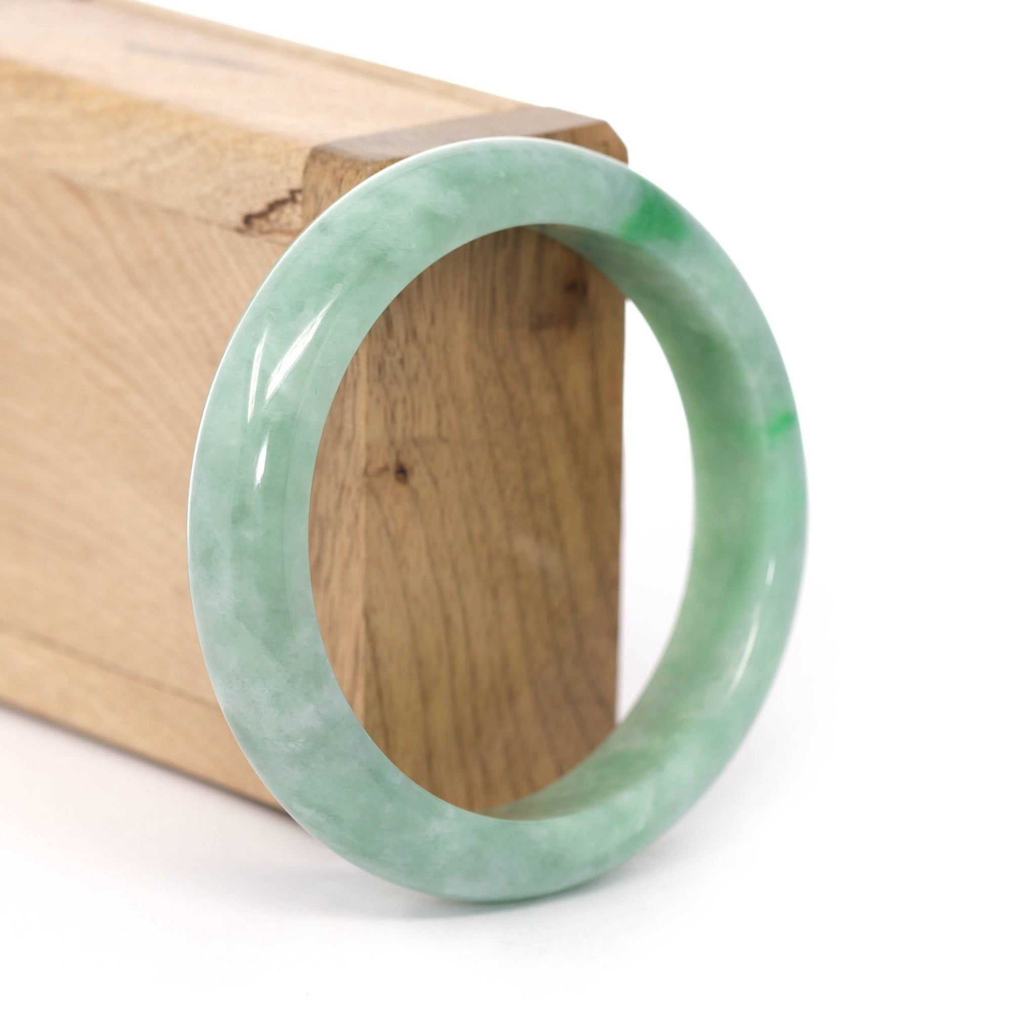 Baikalla Jewelry Jadeite Jade Bangle Bracelet Baikalla "Classic Bangle" Forest Green Natural Burmese Jadeite Jade Bangle ( 55.91 mm )  #436