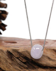 Baikalla Jewelry Jade Pendant Necklace Baikalla "Good Luck Button" Necklace Lavender Jadeite Jade Lucky Tong Tong Necklace (Small)