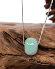 Baikalla Jewelry Jade Pendant Necklace Baikalla™ "Good Luck Button" Necklace Real Light Green Jade Lucky TongTong Pendant Necklace