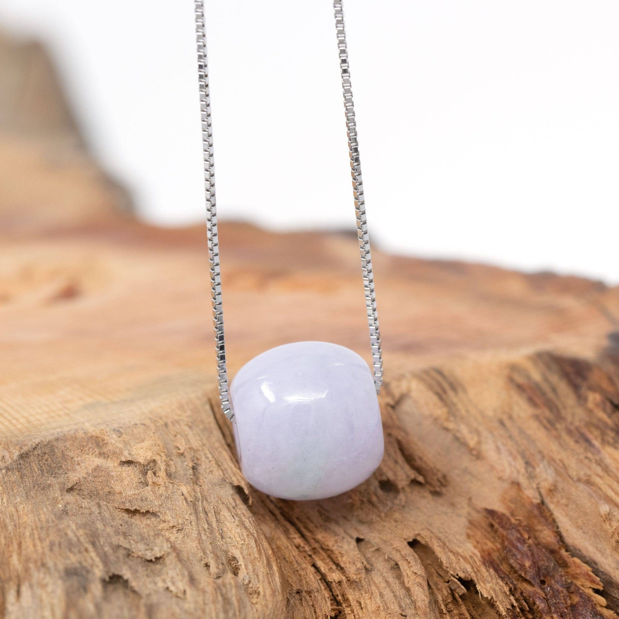 Baikalla Jewelry Jade Pendant Necklace Baikalla™ "Good Luck Button" Necklace Real Lavender Jade Lucky TongTong Pendant Necklace