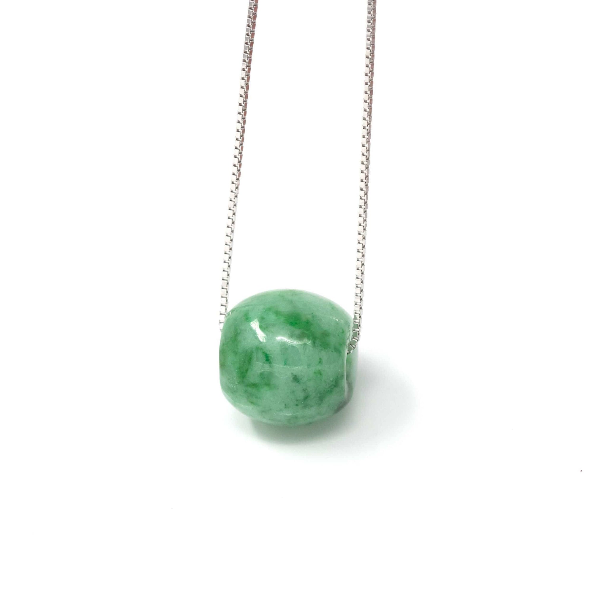 Baikalla Jewelry Jade Pendant Necklace Baikalla™ "Good Luck Button" Necklace Real Blue-Green Jade Lucky TongTong Pendant Necklace