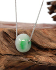 Baikalla Jewelry Jade Pendant Necklace Baikalla™ "Good Luck Button" Necklace Real Vibrant Green Jade Lucky TongTong Pendant Necklace