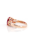 Baikalla Jewelry Gold Sapphire Ring 18k Rose Gold Lab-Created Ruby Ring With CZ