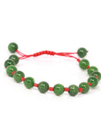 Baikalla 6.5in Baikalla Natural Nephrite Jade Bead Bracelet With Red String