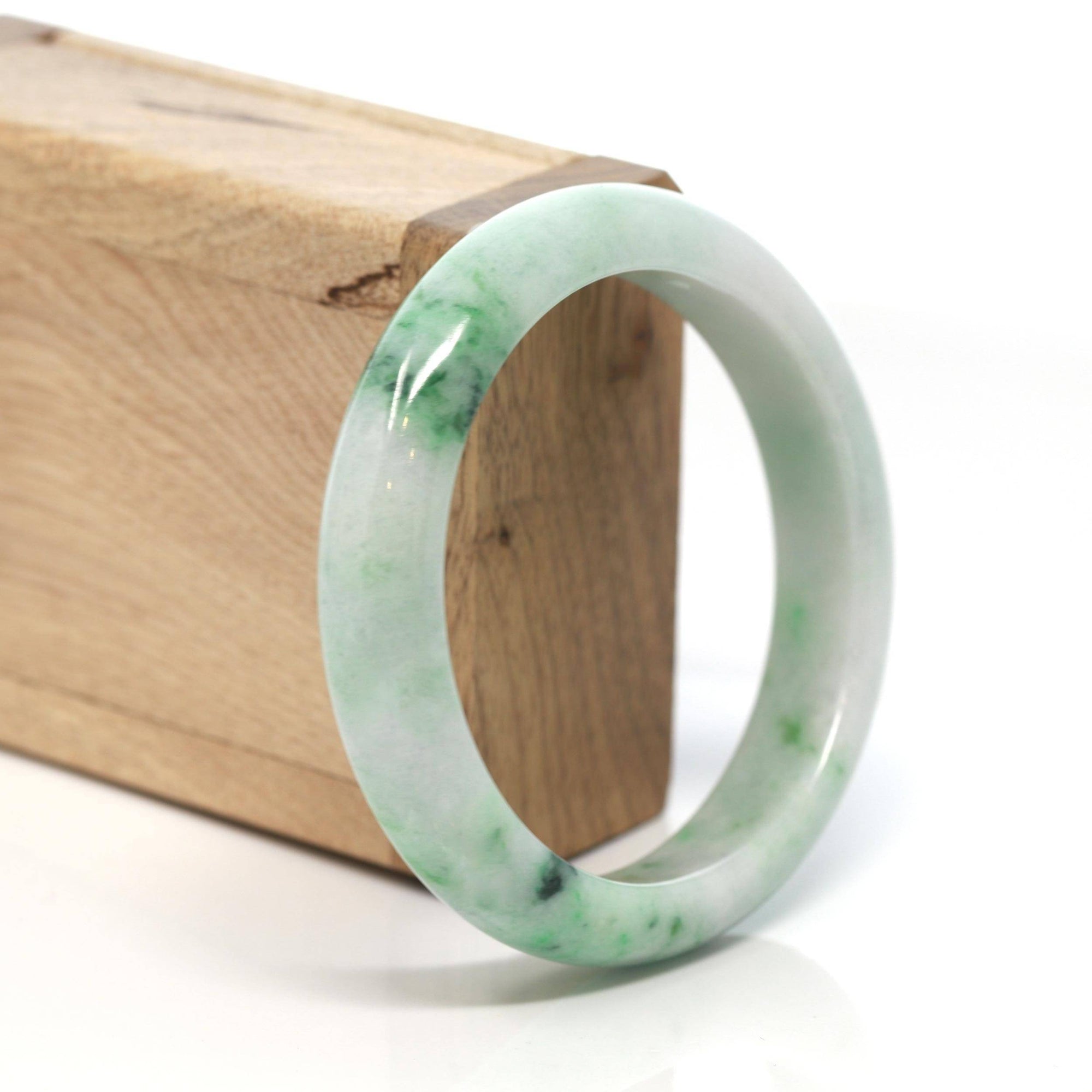 Baikalla Jewelry Jadeite Jade Bangle Bracelet Baikalla™ &quot;Classic Bangle&quot; Genuine Burmese Green Jadeite Jade Bangle Bracelet (58.4 mm) 