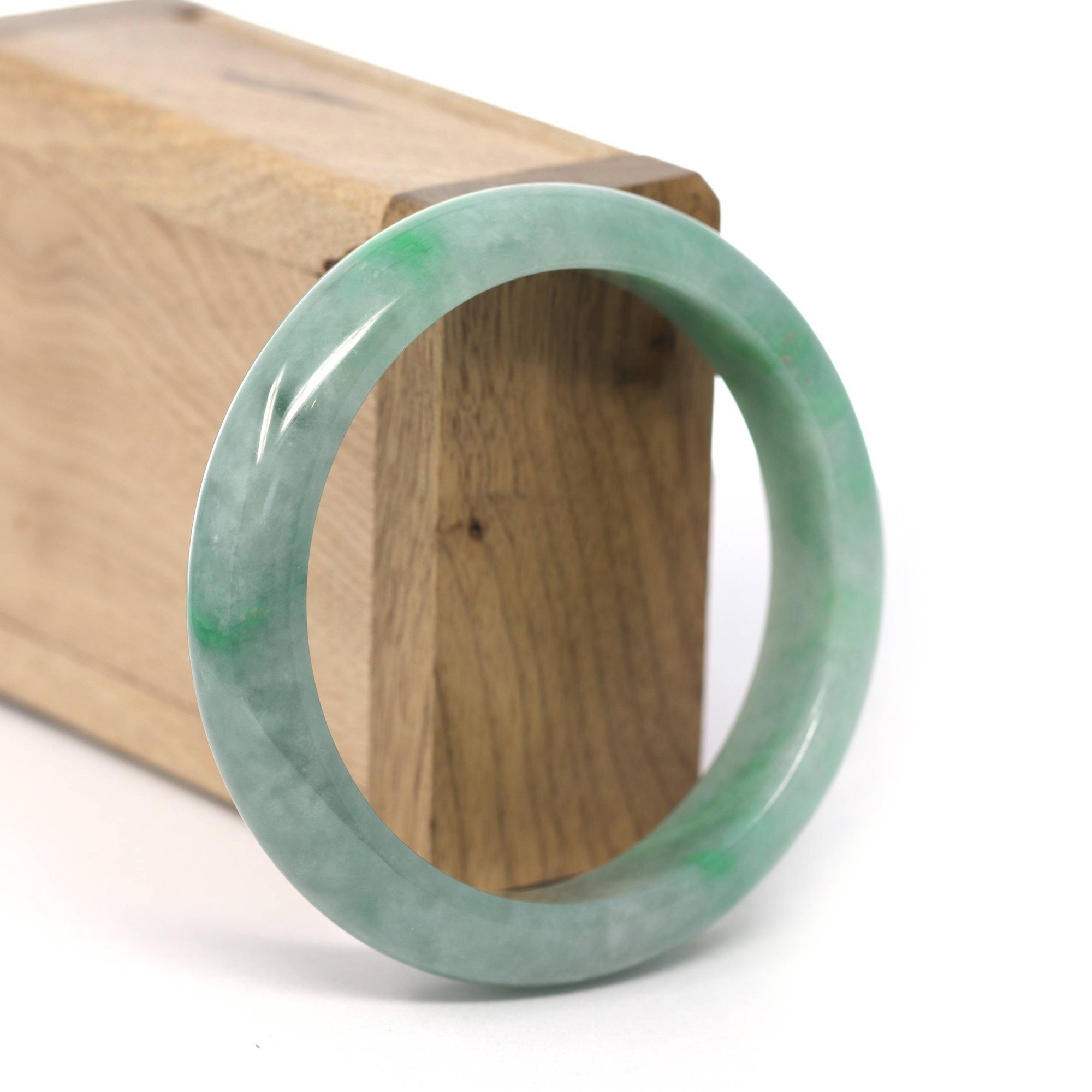 Baikalla Jewelry Jadeite Jade Bangle Bracelet Genuine Burmese Forest Green Jadeite Jade Bangle Bracelet (58.23 mm) 