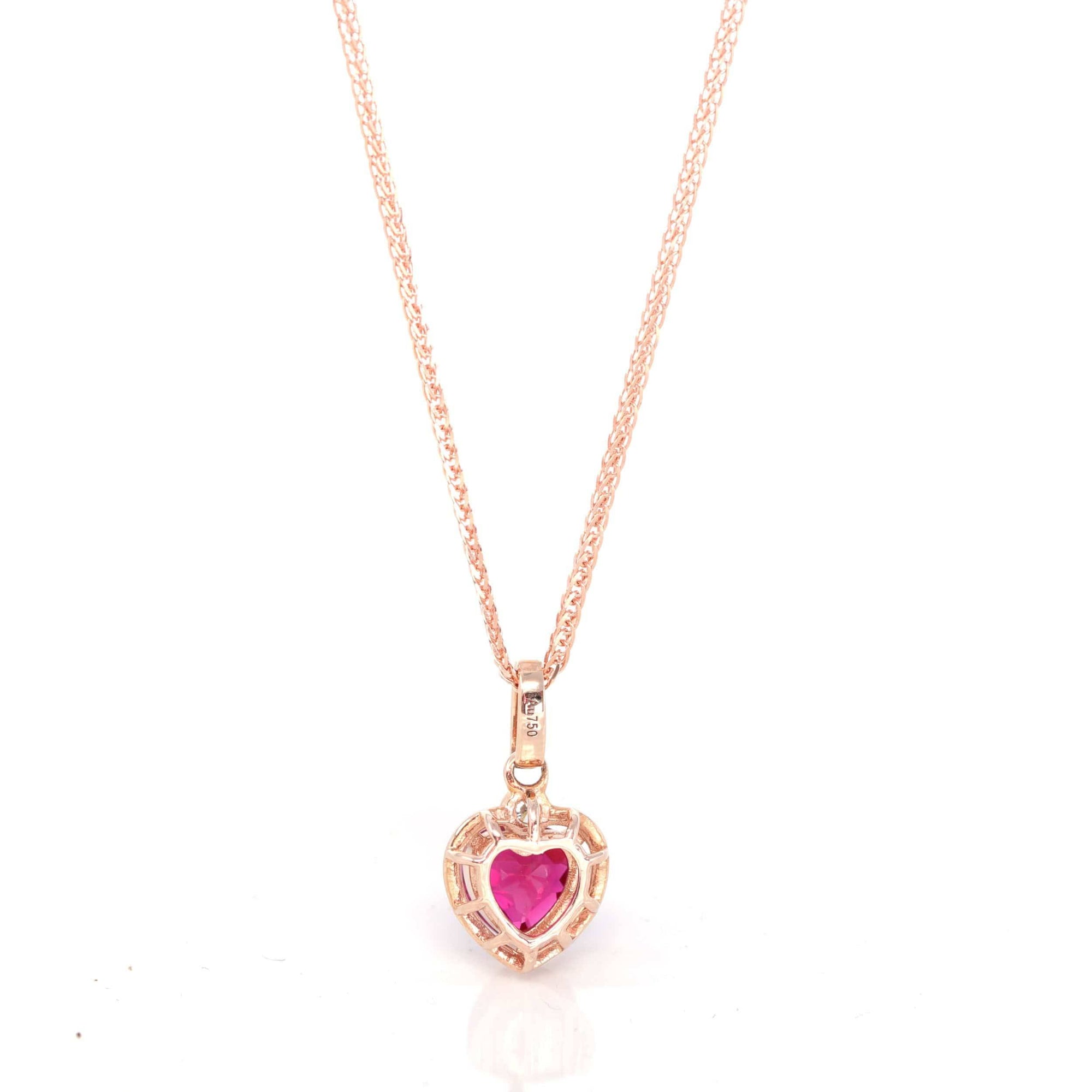 Baikalla Jewelry Gold Sapphire Necklace 18k Rose Gold  Lab. Created Sapphire, Ruby &amp; CZ Pendant Necklace