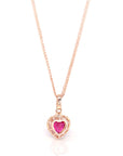 Baikalla Jewelry Gold Sapphire Necklace 18k Rose Gold  Lab. Created Sapphire, Ruby & CZ Pendant Necklace