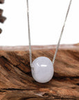 Baikalla Jewelry Jade Pendant Necklace Baikalla™ "Good Luck Button" Necklace Light Lavender Jade Lucky KouKou Pendant Necklace