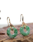 Baikalla Jewelry 18k Gold Jadeite Necklace 18k Rose Gold "Good Luck Birdie" genuine Green Jadeite Jade Earrings & Diamond