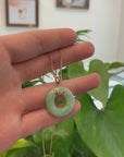 18k Rose Gold Genuine Burmese Jadeite Lucky Kou Kou Pendant Necklace