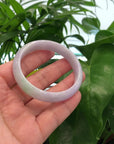 Baikalla™ "Classic Bangle" Genuine Jadeite Jade Lavender Green Bangle Bracelet (55.8mm)