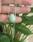 Baikalla™ "Good Luck Button" Necklace Real Rich Green Jade Lucky KouKou Pendant Necklace