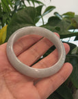 Baikalla "Princess Half Round" Blue-Green Natural Burmese Jadeite Jade Bangle (57.38 mm) 