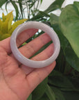 Classic Lavender Green- Blue Natural Burmese Jadeite Jade Bangle (57.26 mm) 