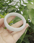 Genuine Burmese Ice Jadeite Jade Bangle Bracelet ( 55.67 mm )