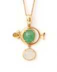 Baikalla Jewelry 18k Gold Jadeite Necklace 18k Rose Gold Genuine Burmese Jadeite " Fish" Pendant Necklace