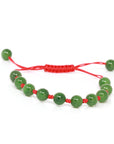 Baikalla Baikalla Natural Nephrite Jade Bead Bracelet With Red String