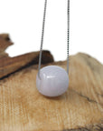 Baikalla Jewelry Jade Pendant Necklace Baikalla™ "Good Luck Button" Necklace Real Lavender Jade Lucky TongTong Donut Pendant Necklace