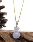 Baikalla Jewelry Jade Pendant Natural Ice Lavender Jadeite Jade "Lucky Money Sack" Necklace With 14k Yellow Gold Diamond Bail