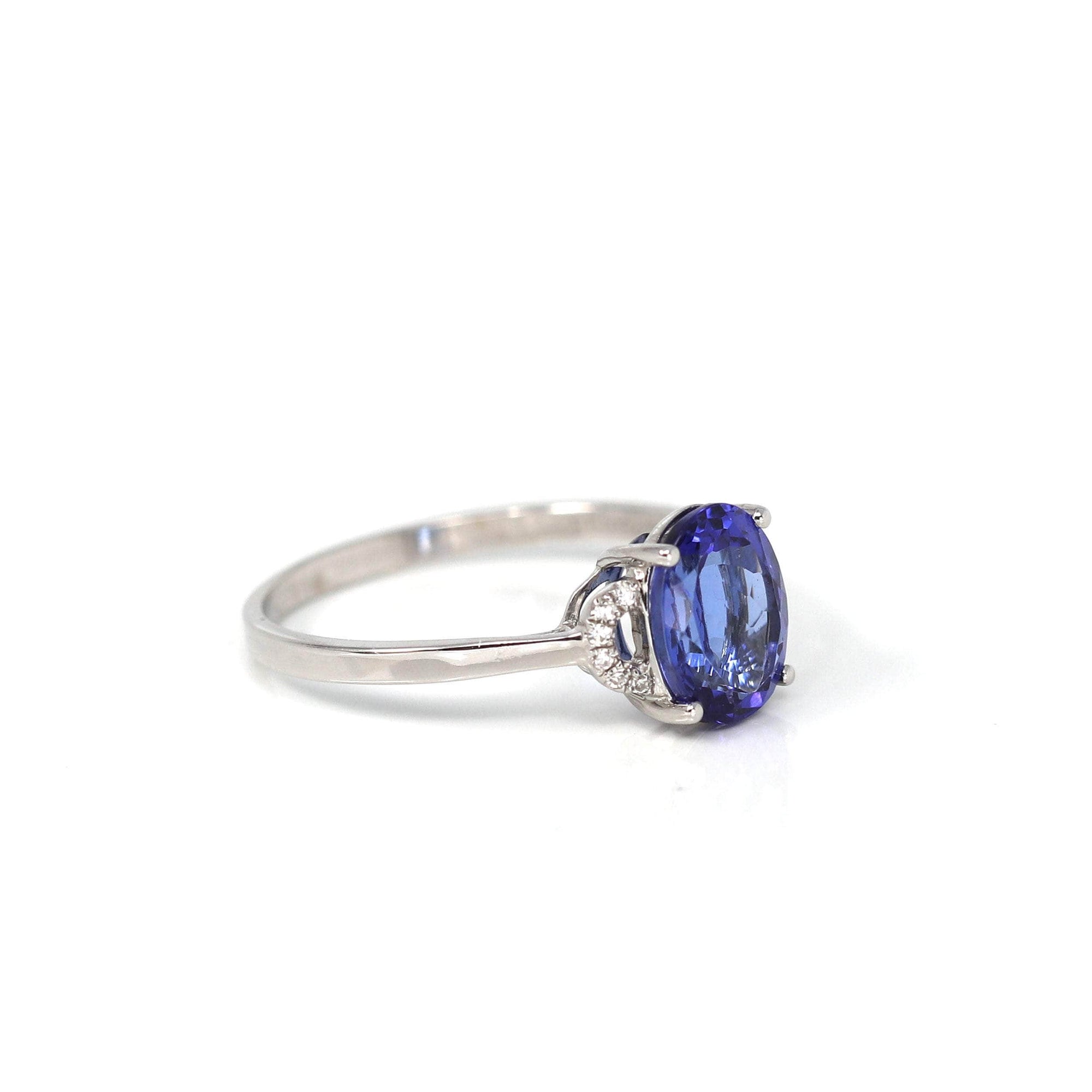 Baikalla Jewelry 18k Gold Tanzanite Ring 5 18k White Gold Natural Tanzanite Diamond Anniversary Ring