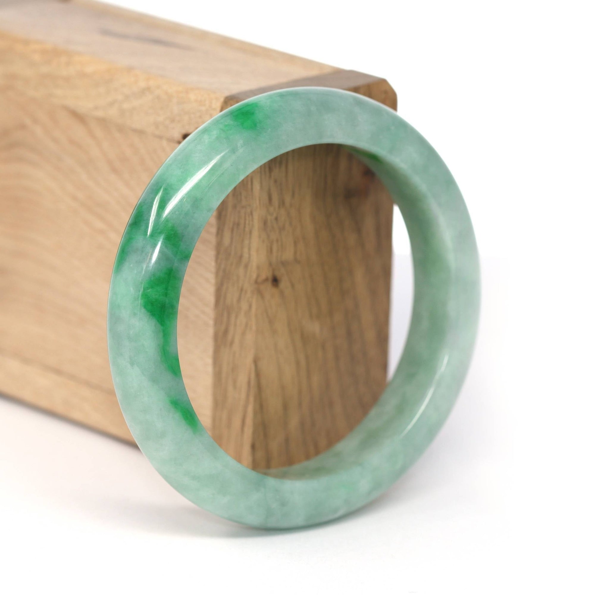 Baikalla Jewelry Jadeite Jade Bangle Bracelet Genuine Burmese Forest Green Jadeite Jade Bangle Bracelet ( 56.05 mm ) 