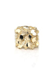 Baikalla Jewelry Gold Diamond Men's Ring 14k Solid Yellow Gold Nugget Men's Big Band Ring