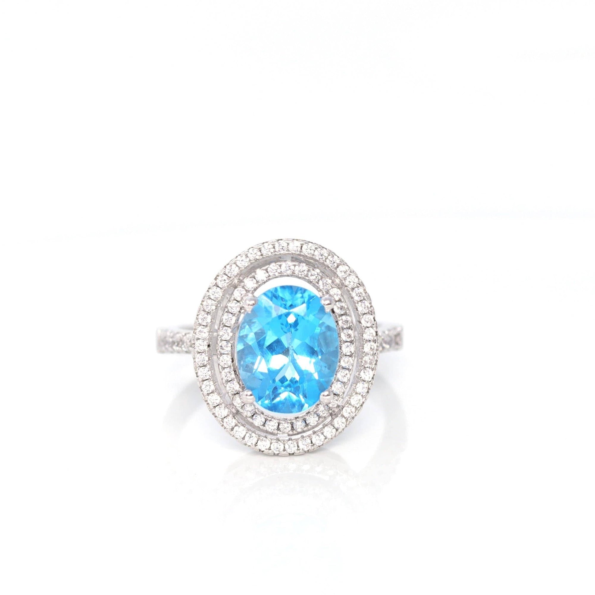 Baikalla Jewelry Gemstone Ring Baikalla™ Sterling Silver Swiss Blue Topaz Ring