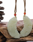 Baikalla Jewelry Jade Pendant Necklace Baikalla™ "Dragon & Phoenix" Genuine HeTian White Nephrite Jade Pendant Necklace