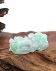 Baikalla Jewelry genuine jadeite carving Genuine Burmese Green Jadeite Jade PiXiu Pendant Necklace