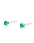 Baikalla Jewelry Gemstone Pendant Necklace Baikalla™ 14k White Gold Emerald Round 4 Prong Stud Earrings