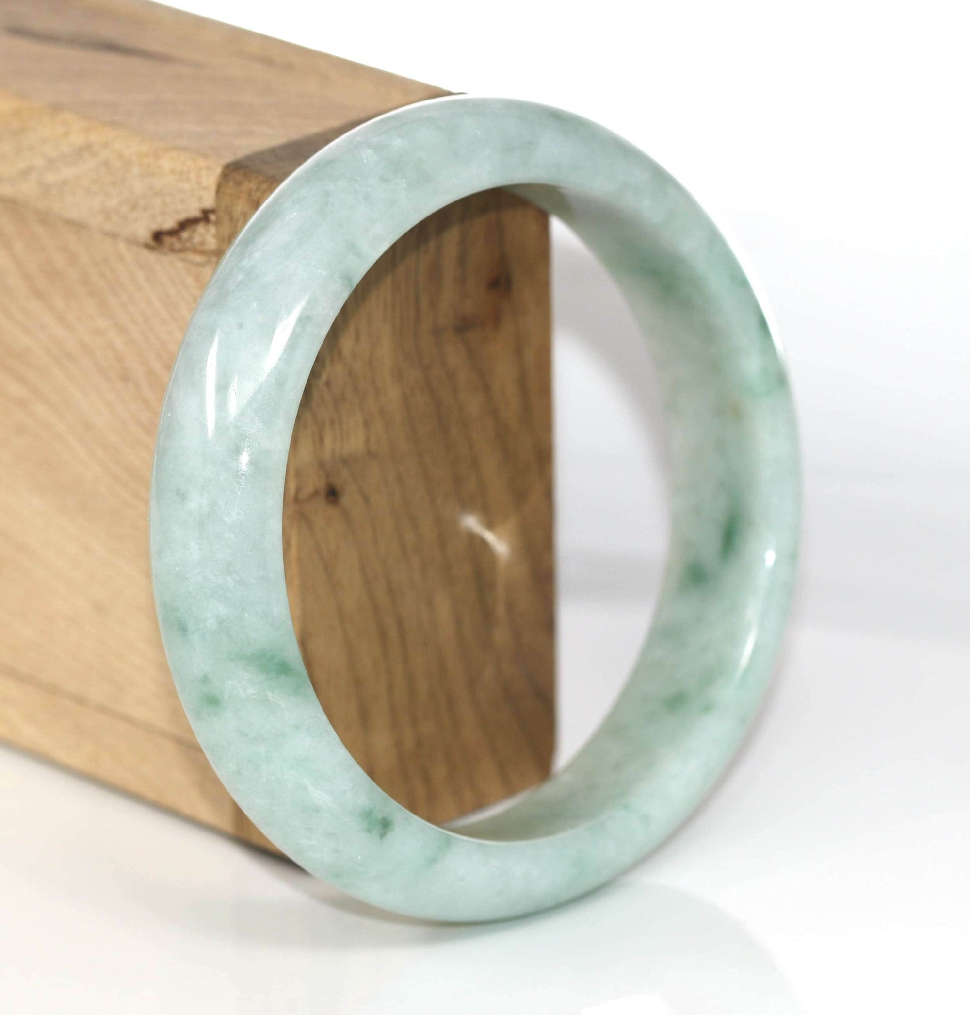 Baikalla Jewelry Jade Bangle Genuine Burmese Green Jadeite Jade Bangle Bracelet ( 58.0 mm) #399