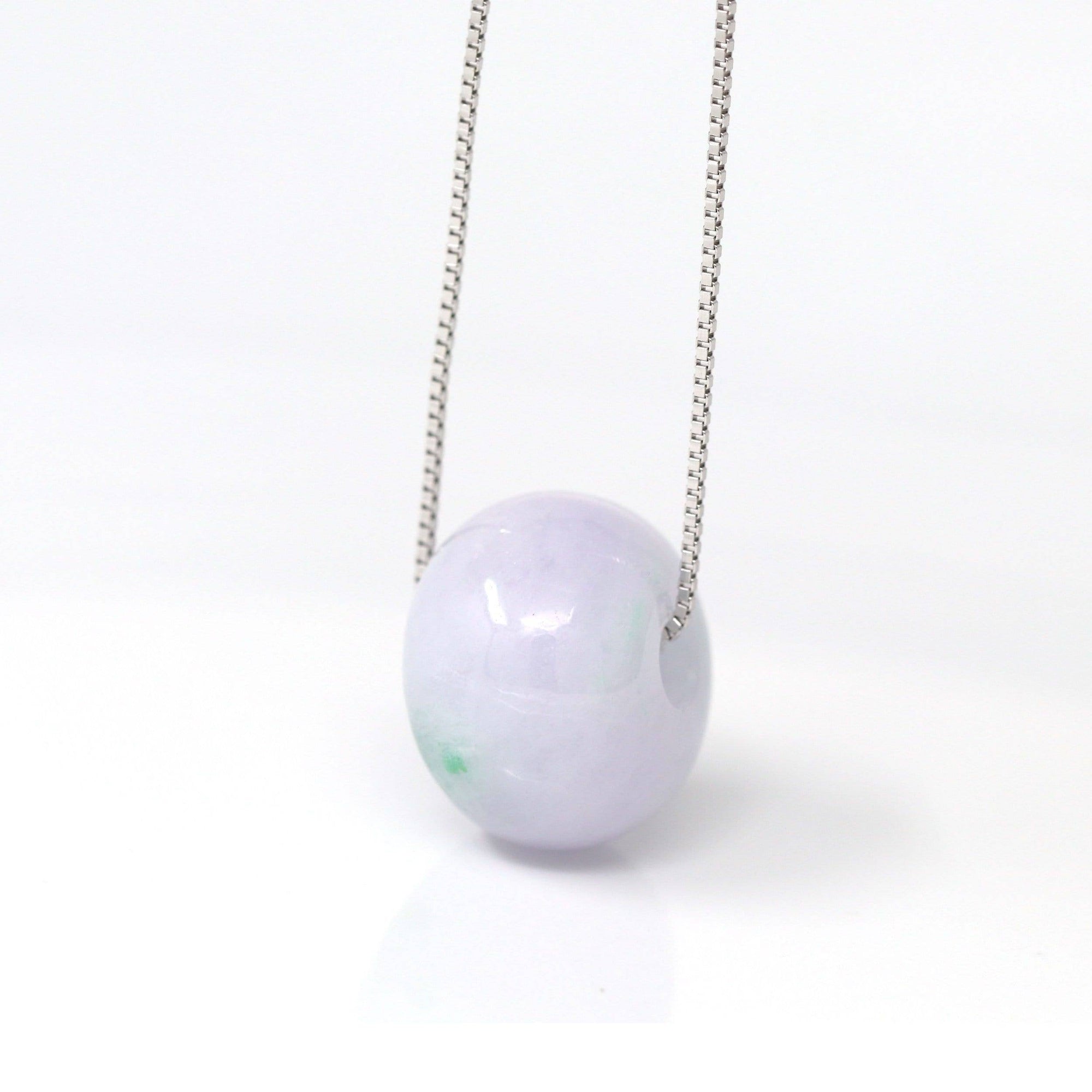 Baikalla Jewelry Jade Pendant Necklace Baikalla™ &quot;Good Luck Button&quot; Necklace Real Lavender Jade Lucky KouKou Pendant Necklace