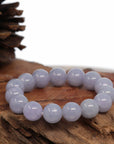 Baikalla Jewelry jade beads bracelet Jadeite Jade 13mm Round Purple Lavender Beads Bracelet ( 13 mm ) For Men