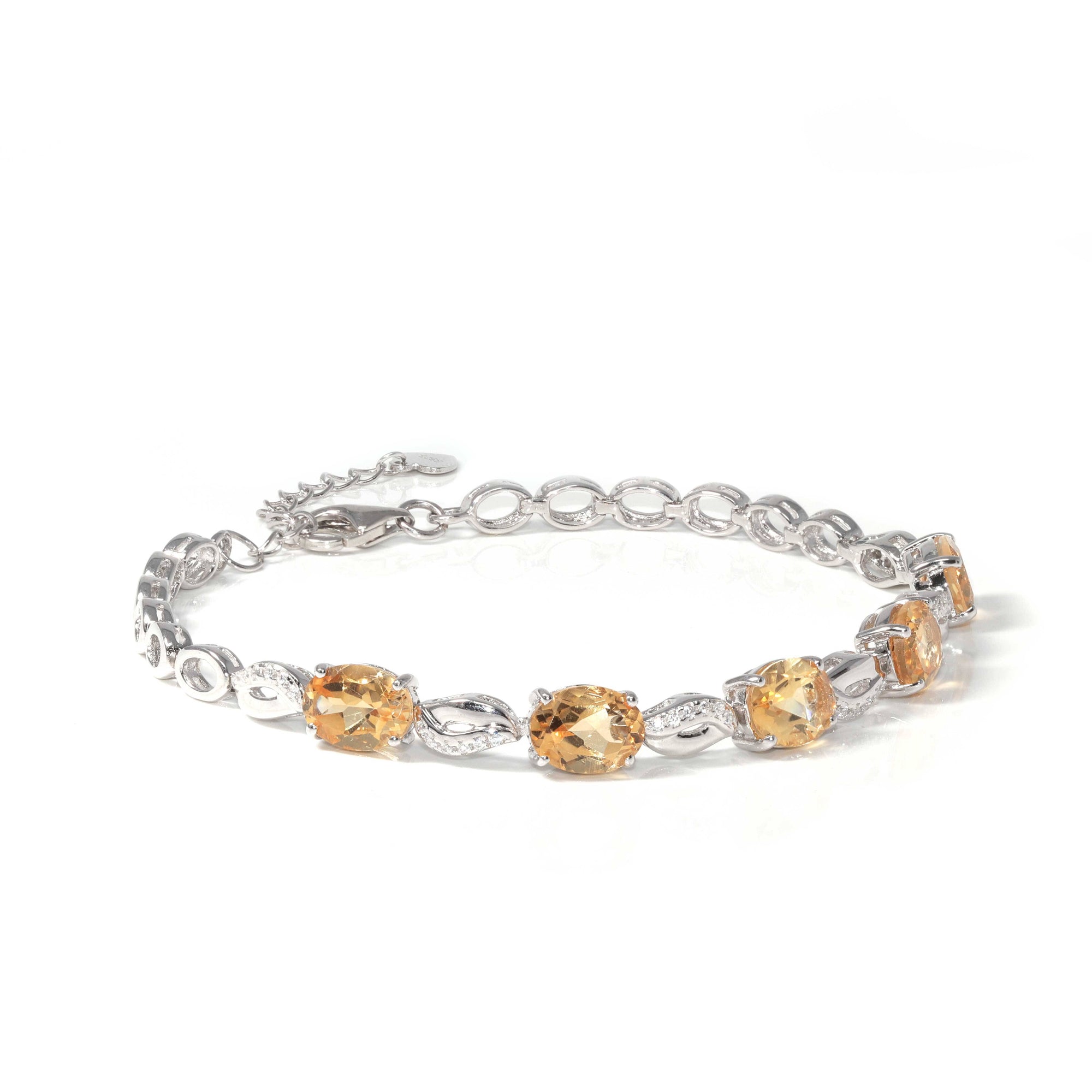 Baikalla Jewelry Sterling Silver Gemstone Bracelet Baikalla™ Sterling Silver Natural Amethyst &amp; Citrine Bracelet For Her