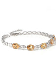 Baikalla Jewelry Sterling Silver Gemstone Bracelet Baikalla™ Sterling Silver Natural Amethyst & Citrine Bracelet For Her