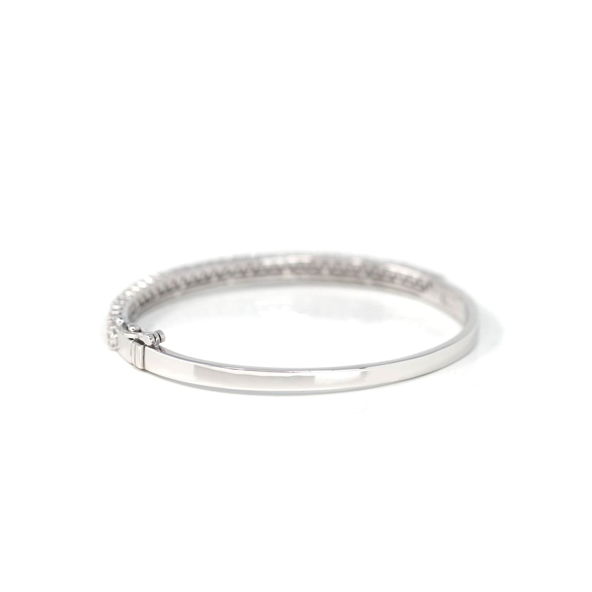 Baikalla Jewelry Gold Diamond Bangle Bracelet 14k White Gold Diamond Oval Luxury Bangle Bracelet