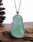 Baikalla Jewelry Jade Guanyin Pendant Necklace Baikalla 14k "Goddess of Compassion" Genuine Burmese Jadeite Jade Guanyin Necklace With Good Luck Design