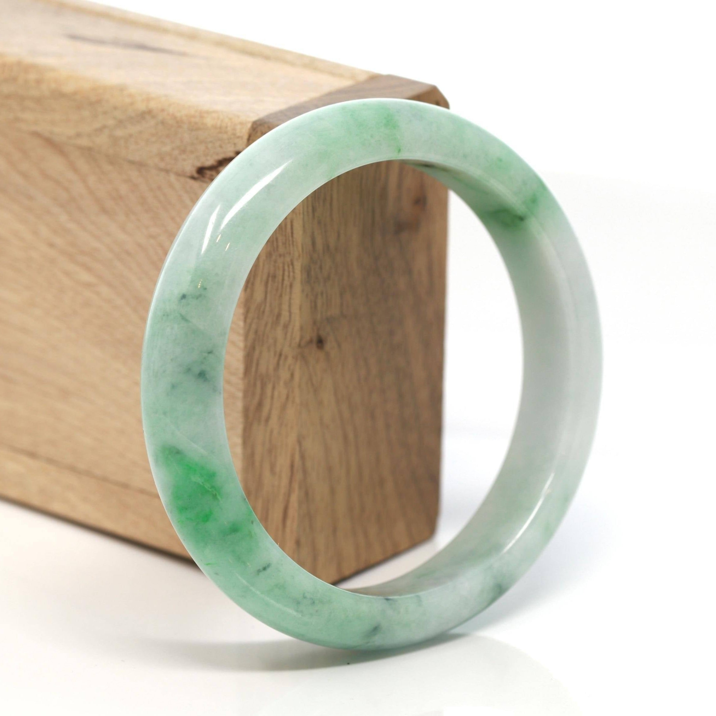 Natural Jadeite Bangle white jade bracelet real natural 58.2mm outlet 06032043