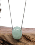 Baikalla Jewelry Jade Pendant Necklace Baikalla "Good Luck Button" Necklace Light Green Jadeite Jade Lucky Tong Tong Necklace