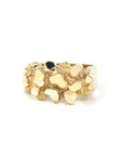 Baikalla Jewelry Gold Diamond Men's Ring 14k Solid Yellow Gold Nugget Men's Band Ring