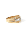 Baikalla Jewelry Gold Diamond Men's Ring 9 14k Yellow Gold Diamond Men's Wedding Band Ring