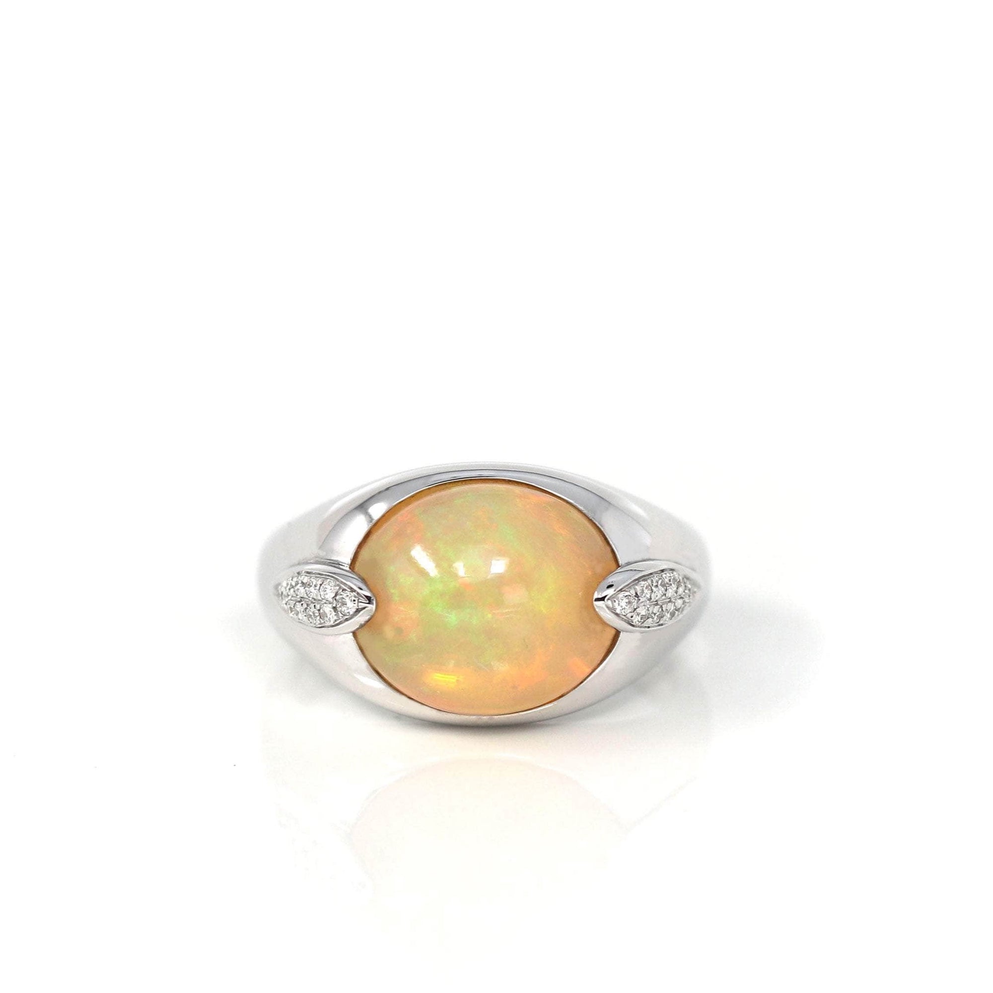 Baikalla Jewelry Gold Opal Ring 8 Baikalla™ &quot;Charlotte&quot; 18K Gold Ethiopian Opal Men&#39;s Ring