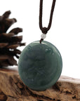 Baikalla Jewelry Jade Carving Necklace Natural Deep Blue Green Jadeite Jade "Roaring Tiger" Pendant Necklace For Men, Collectibles.