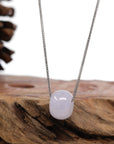 Baikalla Jewelry Jade Pendant Necklace Baikalla "Good Luck Button" Necklace Lavender Jadeite Jade Lucky Tong Tong Necklace (Small)