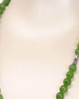 Baikalla Jewelry Jade Beads Necklace Baikalla Genuine Green Nephrite Jade Round Beads Necklace ( 8mm & 9.5mm)