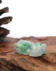 Baikalla Jewelry genuine jadeite carving Genuine Burmese Green Jadeite Jade PiXiu Pendant Necklace